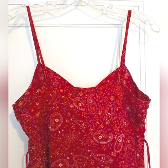Red And Pink Paisley Y2K Slip Dress Sundress Small California Concepts - Picture 7 of 7